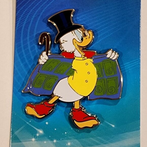 Disney Palm Scrooge Mcduck Duck Tales Dollar Cape Enamel Pin NEW - Picture 10 of 10